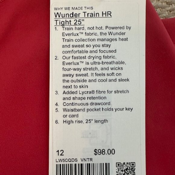 Lululemon Wunder Train HR Tight 25" - Vintage Rose - Picture 4 of 4